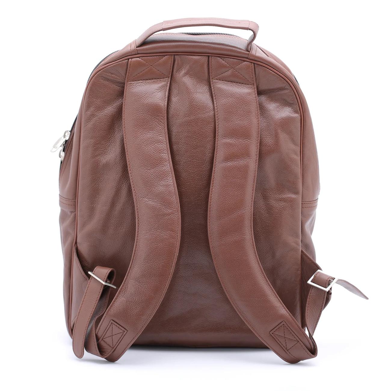 Handmade Top-Grain Cowhide Leather Backpack: 17" Laptop Bag - Travel Leather Rucksack