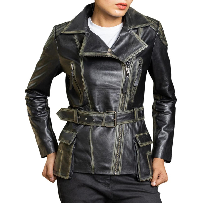 Women's Handmade Lambskin Leather Black Biker Jacket – Tailor Leather