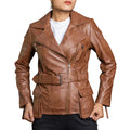 Women's Handmade Lambskin Leather Brown Biker Jacket – Tailor Leather