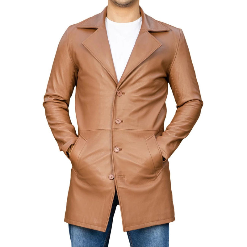 Men's Handmade Leather Black Trench Coat – Tailor Leather
