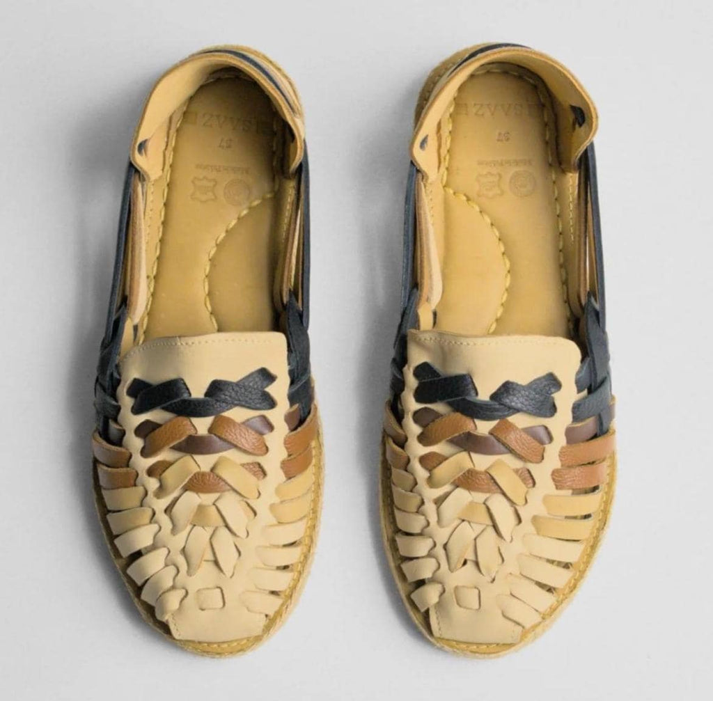 Handmade Leather Huarache Sandals: Colorful Mexican Style Boho Shoes