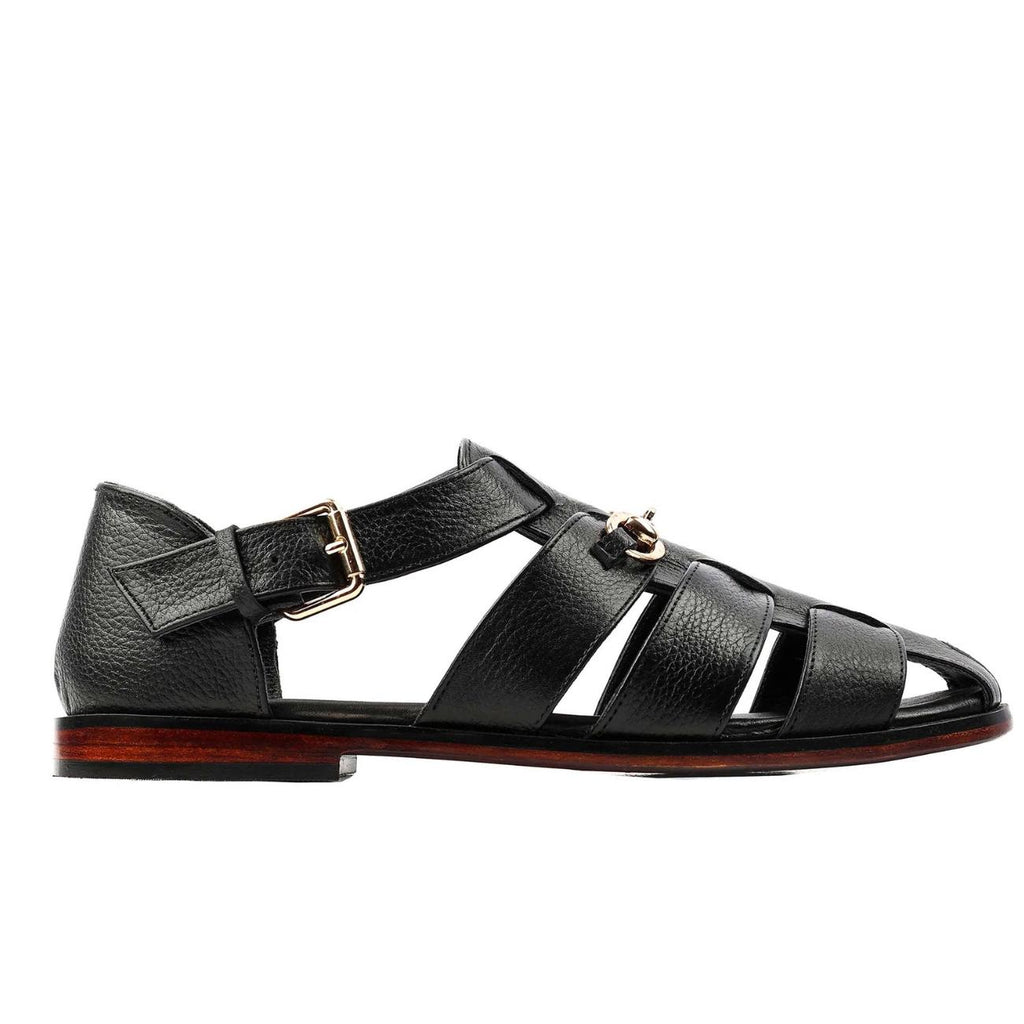 Men's Handmade Cowhide Greek Fisherman Sandals – Genuine Leather, Cushioned Arch Support
