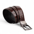 Men's Handmade Reversible Leather Belt – Crocodile Texture – Tailor Leather