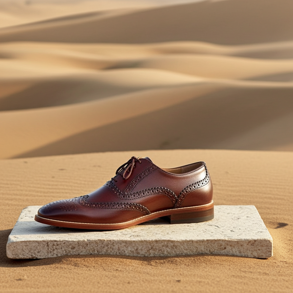 Men's Handmade Leather Brogues | Brown Oxford Dress Shoes, Leather Sole