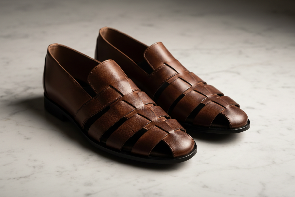 Men's Handmade Leather Fisherman Sandals for Comfort