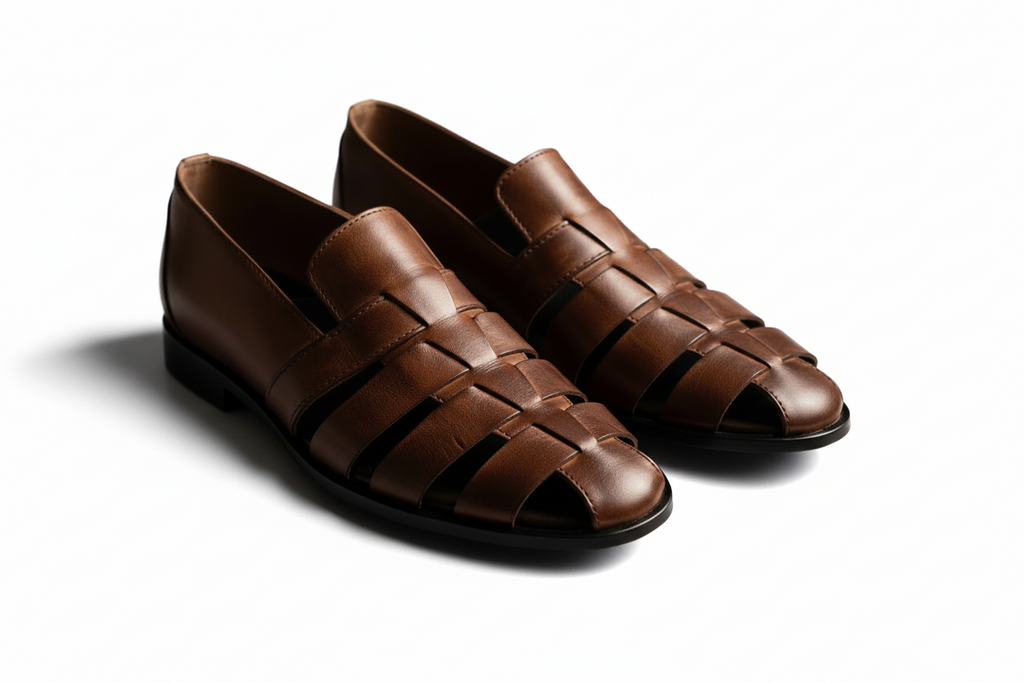 Men's Handmade Leather Fisherman Sandals for Comfort