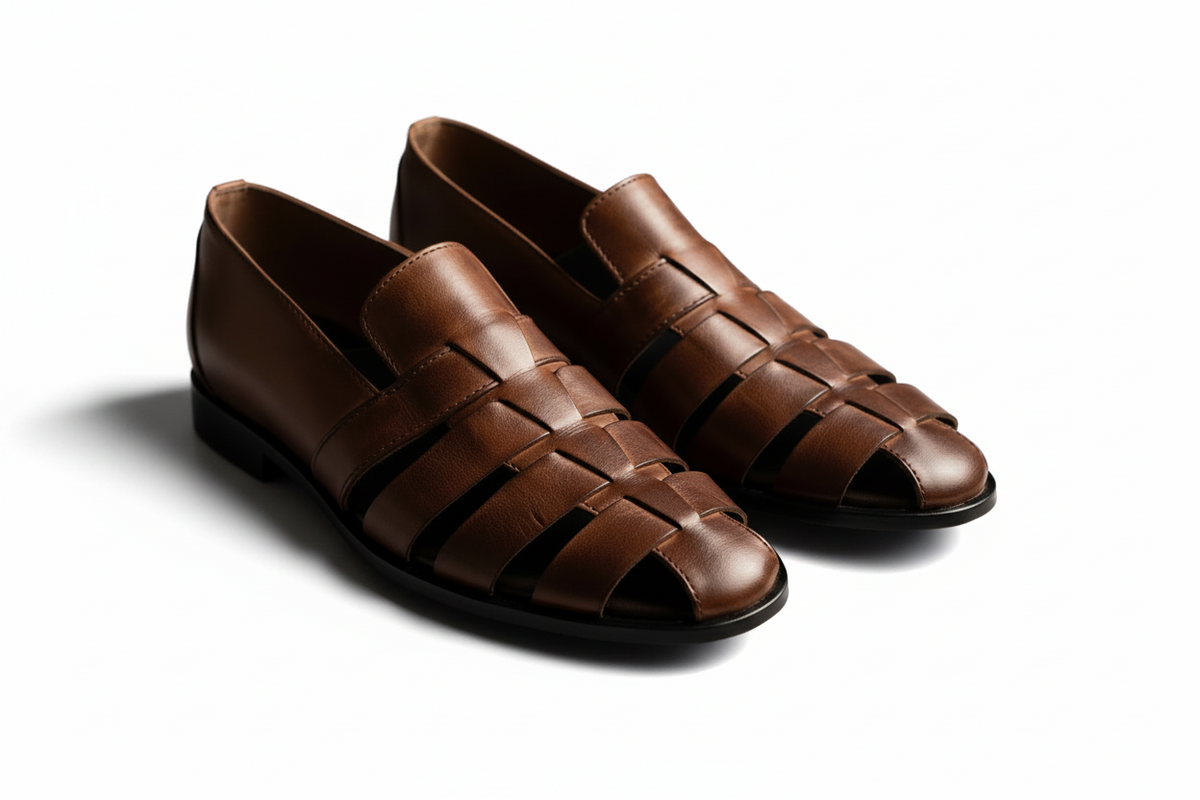 Men's Handmade Leather Fisherman Sandals for Comfort