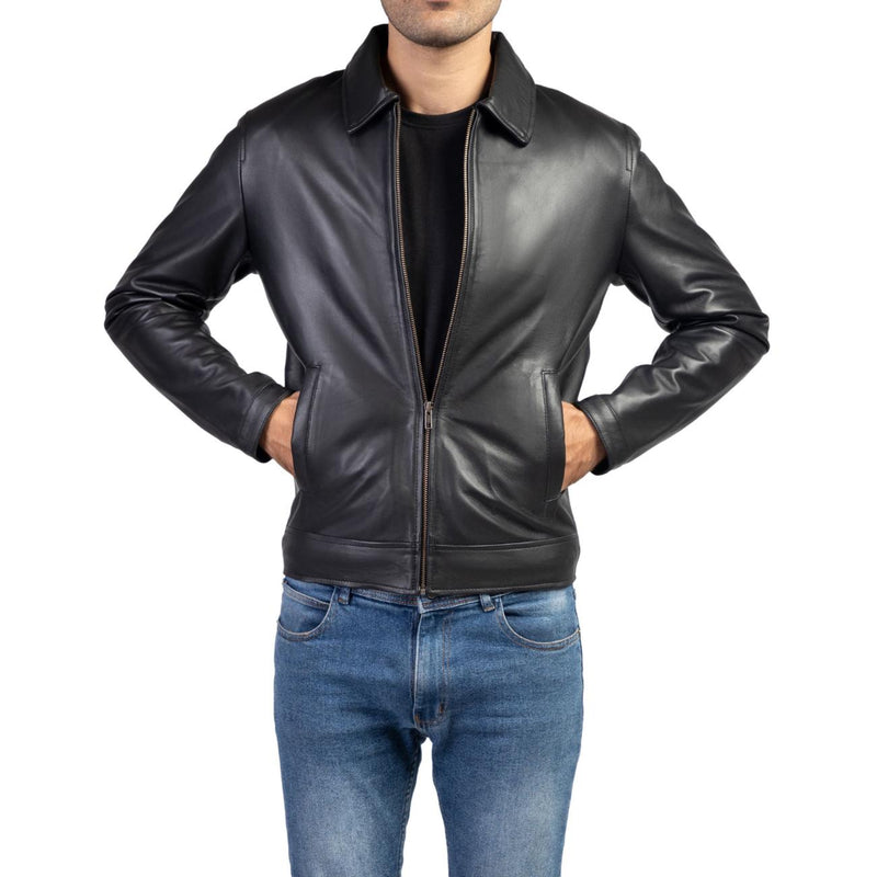 Men's Handmade Lambskin Leather Harrington Jacket – Tailor Leather