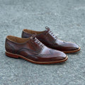 Men's Handmade Leather Brogues | Brown Oxford Dress Shoes, Leather Sole