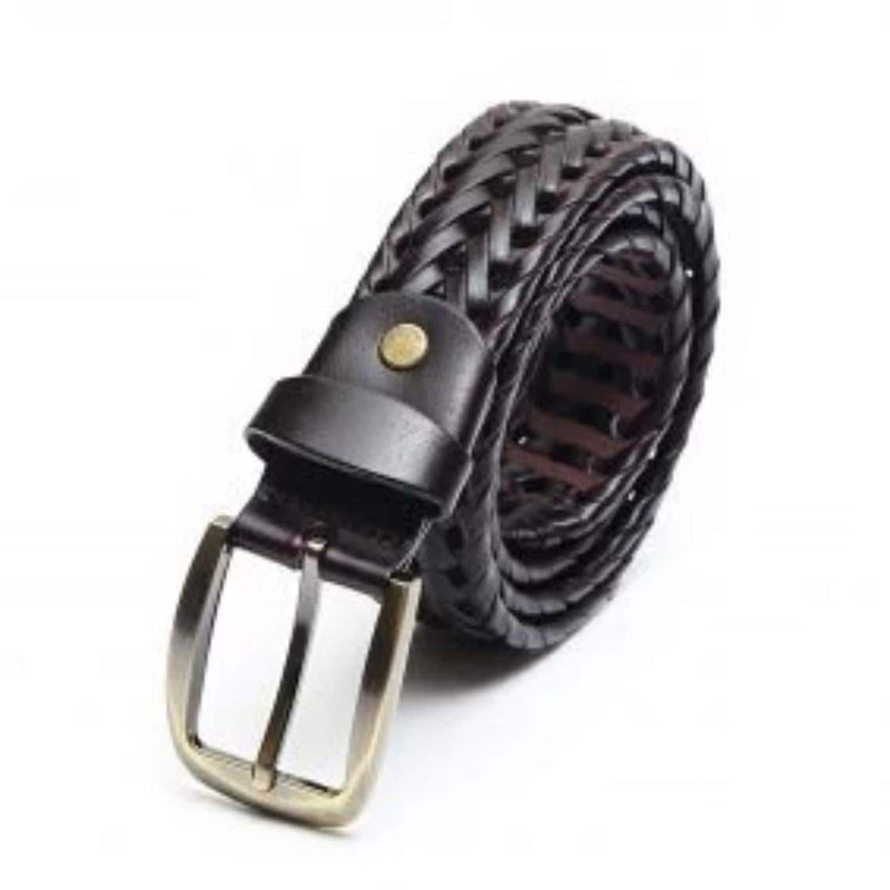 Handmade Braided Leather Belt Set – Black & Brown – Tailor Leather