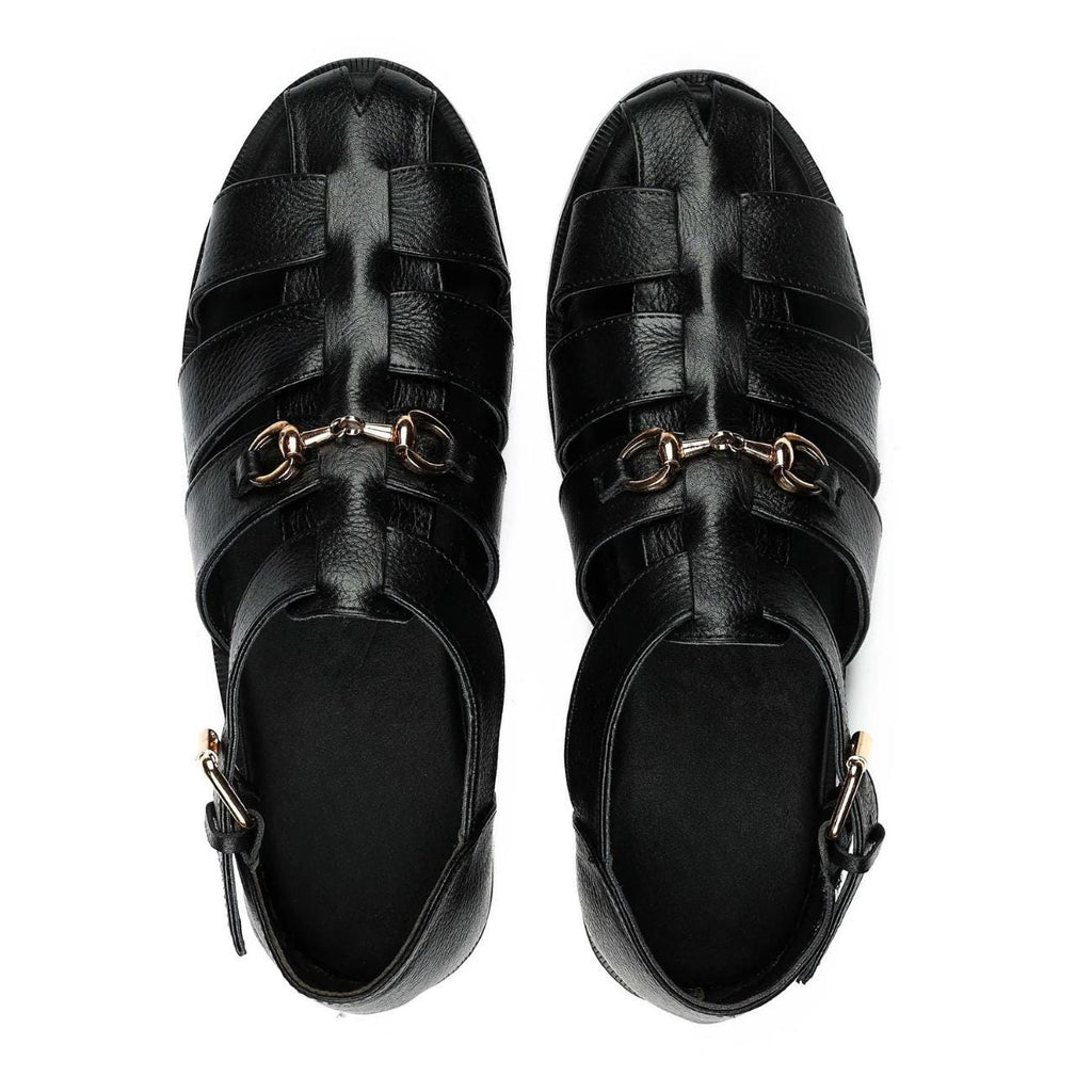 Men's Handmade Cowhide Greek Fisherman Sandals – Genuine Leather, Cushioned Arch Support