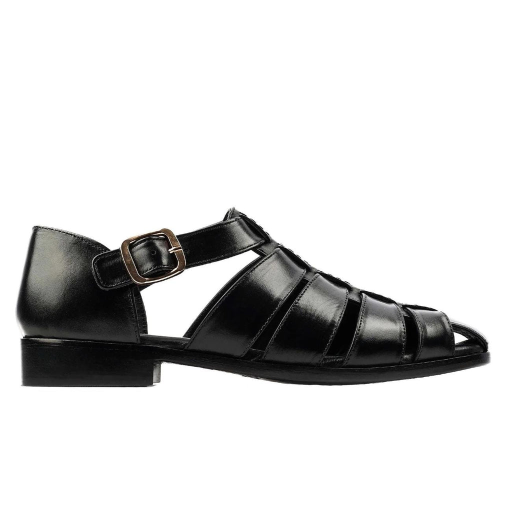 Men's Cowhide Greek Leather Fisherman Sandals – Handmade Genuine Leather Sandals with Leather Sole & Cushioned Arch Support | Summer Shoes