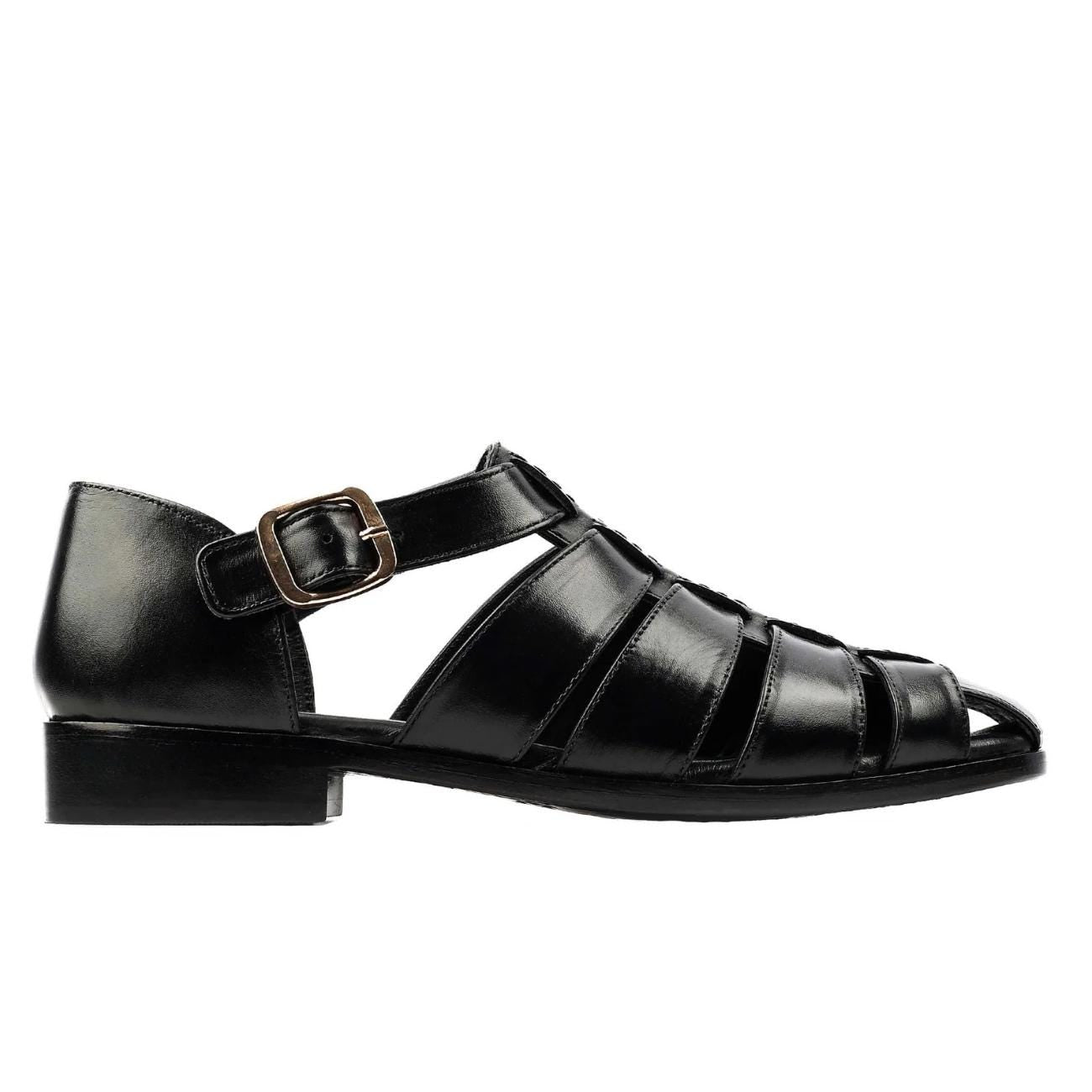 Men's Cowhide Greek Leather Fisherman Sandals – Handmade Genuine Leather Sandals with Leather Sole & Cushioned Arch Support | Summer Shoes