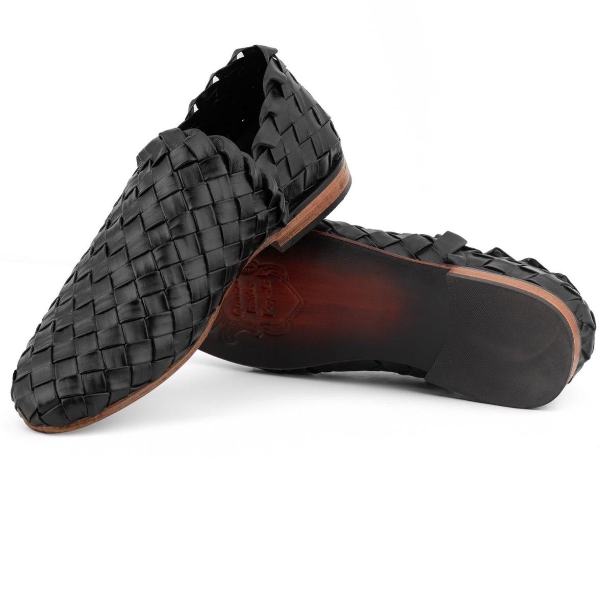 Men's Handwoven Calf Leather Sandals – Braided Genuine Leather Sandals with Leather Sole | Handmade Summer Sandals for Men