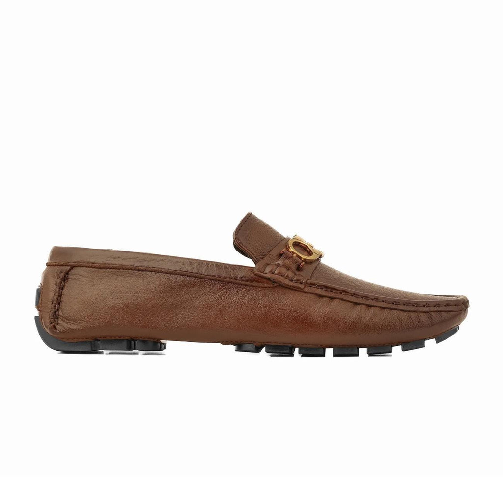 Men's Handmade Leather Horsebit Driver Loafers – Genuine Cowhide Moccasins, Imported Rubber Sole