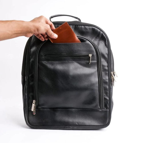 Handmade Black Leather 17" Laptop Backpack – Tailor Leather