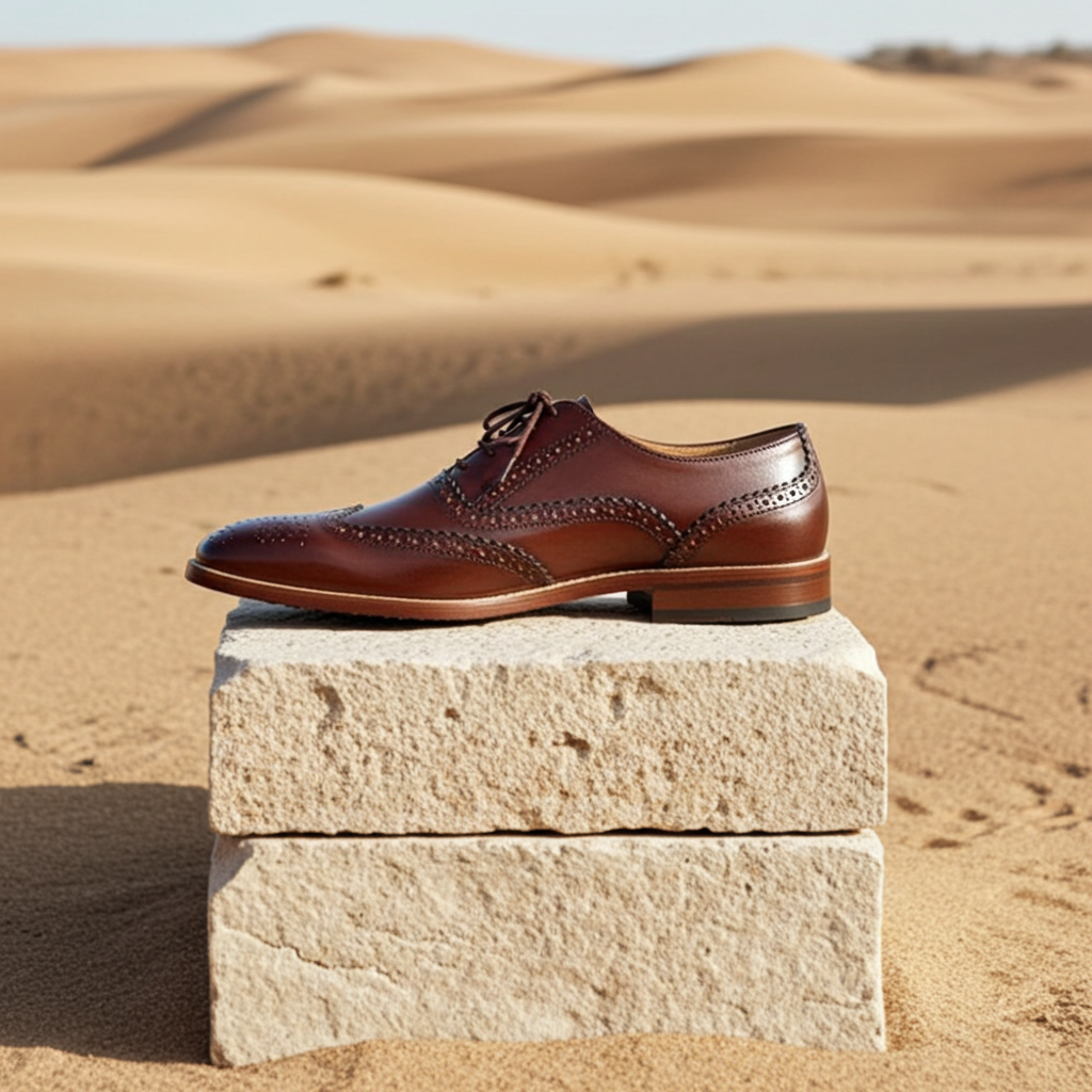 Men's Handmade Leather Brogues | Brown Oxford Dress Shoes, Leather Sole