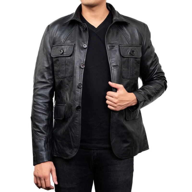 Men's Handmade Lambskin Leather Black Jacket – Tailor Leather