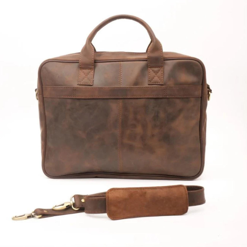 Full-Grain Leather Laptop Backpack: Handmade Travel Office Bag