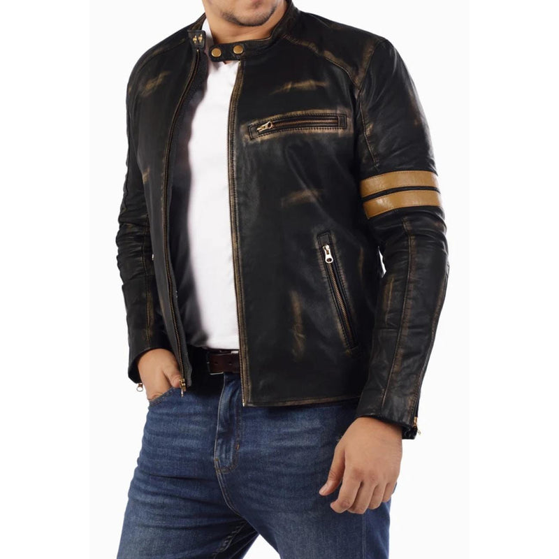 Men's Handmade Lambskin Leather Biker Jacket – Tailor Leather