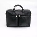 Full-Grain Leather Laptop Briefcase: 15.5" Messenger Bag with Antique Brass