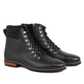 Men's Handmade Leather Side Zip Ankle Boots – Genuine Cowhide Lace-Up Chukka