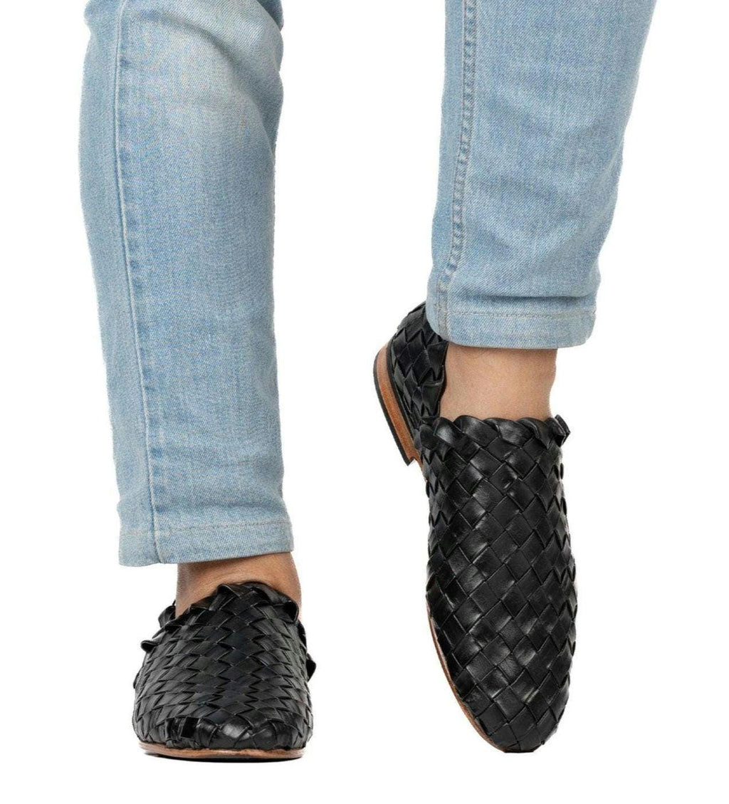 Men's Handwoven Calf Leather Sandals – Braided Genuine Leather Sandals with Leather Sole | Handmade Summer Sandals for Men