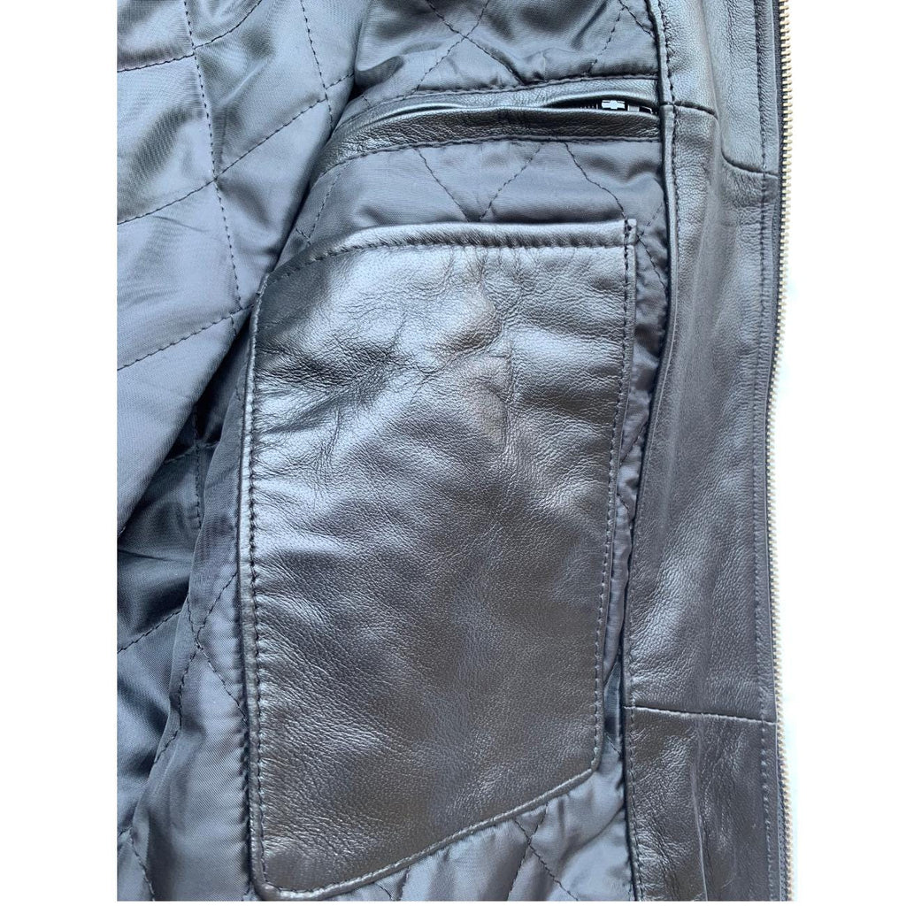 Men's Handmade Lambskin Leather Harrington Jacket: 90s Vintage Style