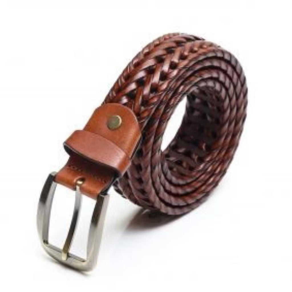 Handmade Braided Leather Belt Set – Black & Brown – Tailor Leather