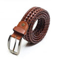 Handmade Braided Leather Belt Set – Black & Brown – Tailor Leather
