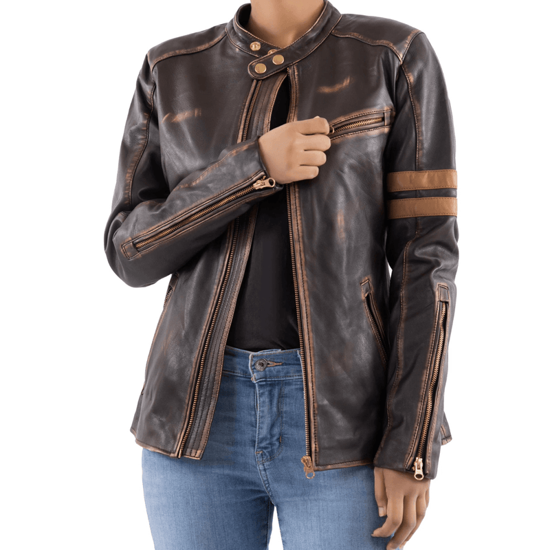 Women's Handmade Lambskin Leather Biker Jacket – Tailor Leather